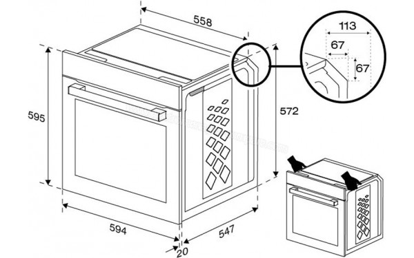 BEKO BBIE12100XC - Dimensions