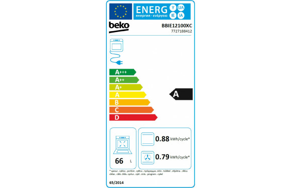 BEKO BBIE12100XC - &Eacute;tiquette &eacute;nergie