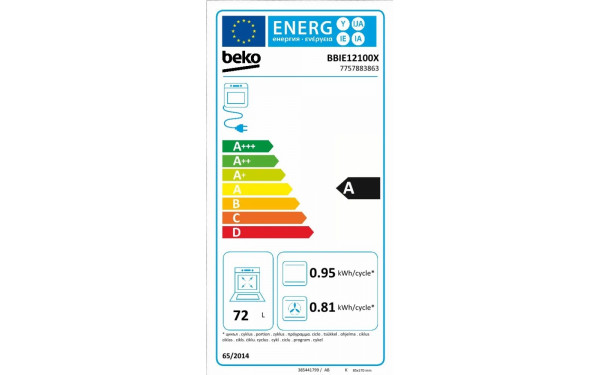 BEKO BBIE12100X - &Eacute;tiquette &eacute;nergie v2