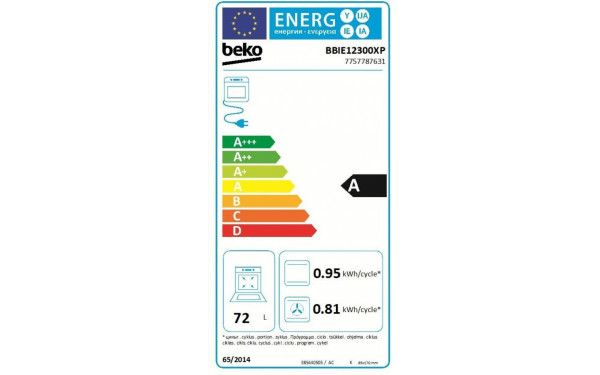 BEKO BBIE12300XP - &Eacute;tiquette &eacute;nergie