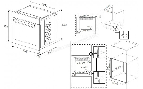 BEKO BBIE17302BMPC - Dimensions