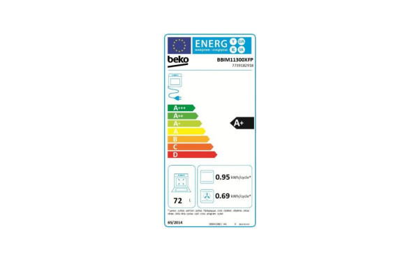 BEKO BBIM11300XFP - &Eacute;tiquette &eacute;nergie