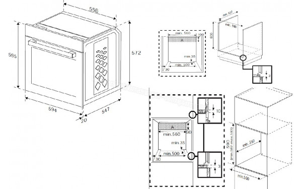 BEKO BBIM13300DXPSE-1 - Dimensions
