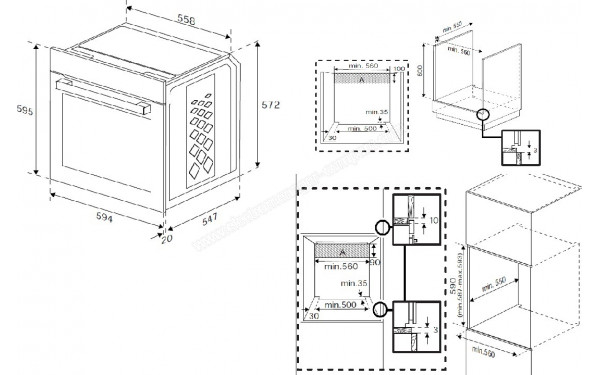 BEKO BBIM13300DXPSE - Dimensions