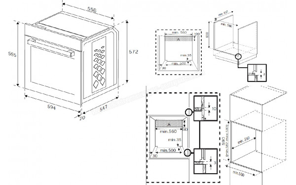 BEKO BBIM13301XPSE-1 - Dimensions
