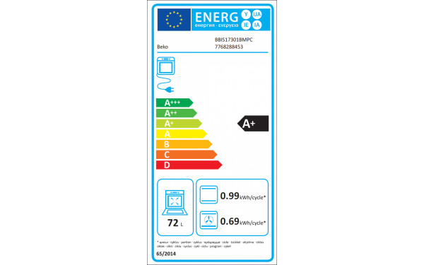 BEKO BBIS17301BMPC - &Eacute;tiquette &eacute;nergie
