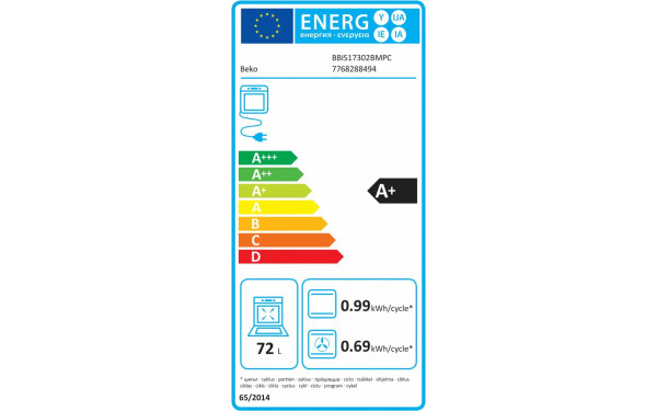 BEKO BBIS17302BMPC - &Eacute;tiquette &eacute;nergie