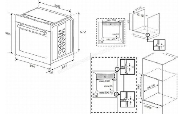 BEKO BBVM13400XPSE - Dimensions