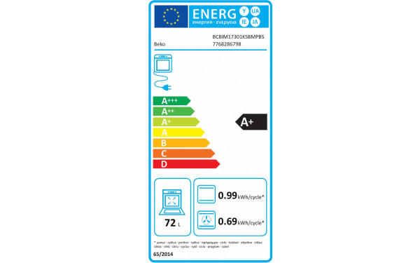 BEKO BCBIM17301KSBMPBS - &Eacute;tiquette &eacute;nergie