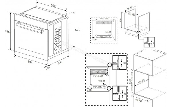 BEKO BCBIM17604KSBMPS - Dimensions