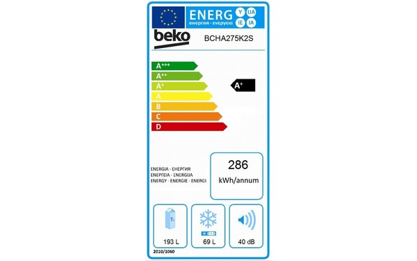 BEKO BCHA275K2S - &Eacute;tiquette &eacute;nergie