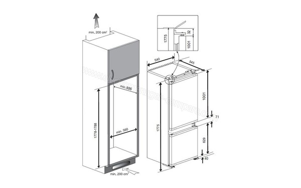 BEKO BCNF262K2S - Sch&eacute;ma d'encastrement