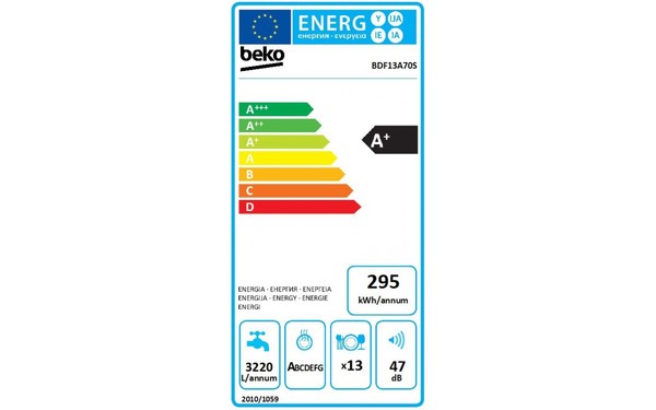 BEKO BDF13A70S - &Eacute;tiquette &eacute;nergie
