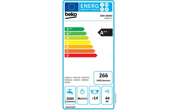 BEKO BDF14B40S - &Eacute;tiquette &eacute;nergie