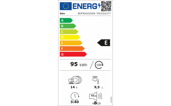 BEKO BDFN26420WA - &Eacute;tiquette &eacute;nergie v2