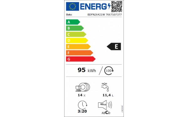 BEKO BDFN26421W - &Eacute;tiquette &eacute;nergie v2