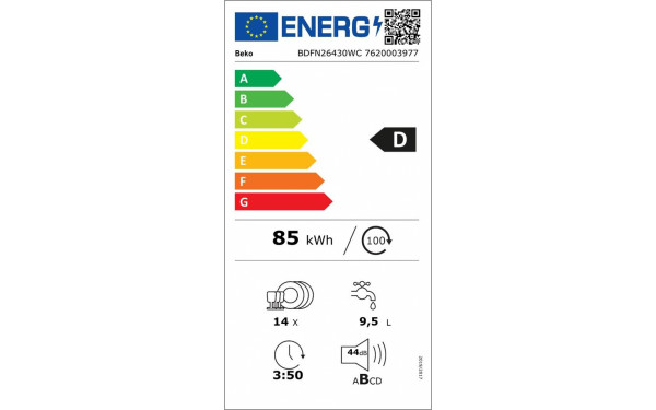BEKO BDFN26430WC - &Eacute;tiquette &eacute;nergie v2