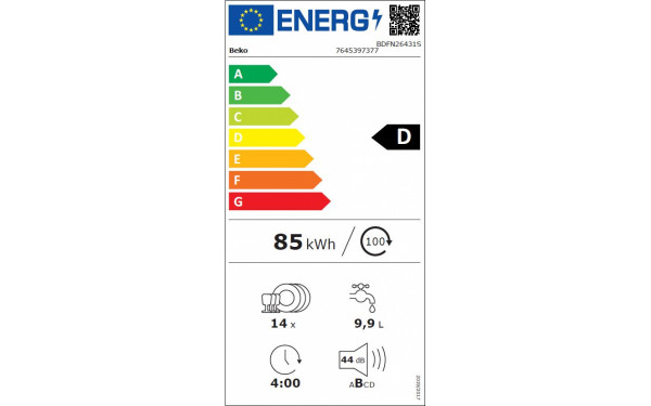 BEKO BDFN26431S - &Eacute;tiquette &eacute;nergie v2