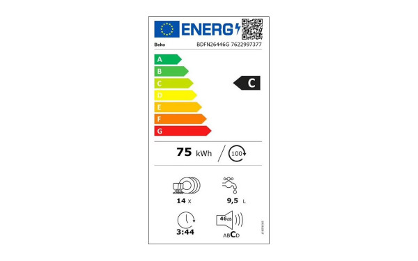 BEKO BDFN26446G - &Eacute;tiquette &eacute;nergie v2