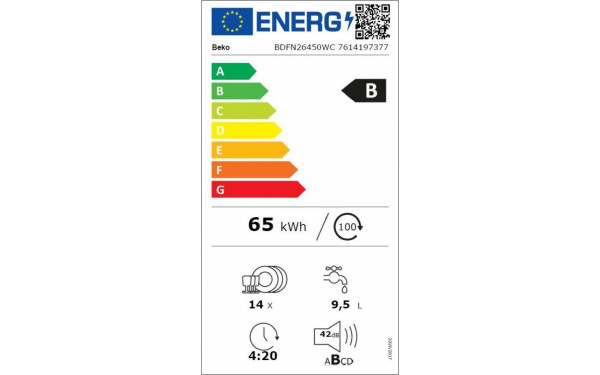 BEKO BDFN26450WC - &Eacute;tiquette &eacute;nergie v2