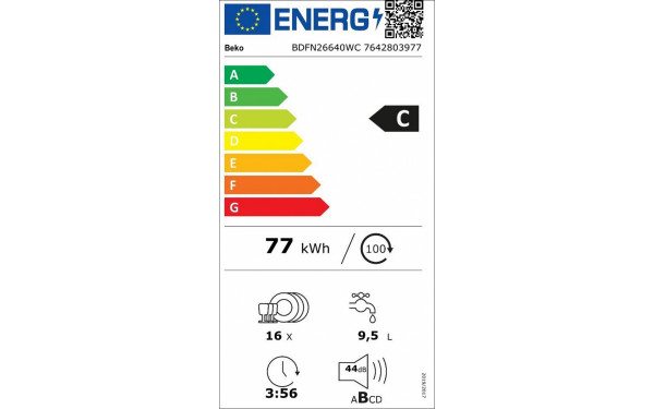 BEKO BDFN26640WC - &Eacute;tiquette &eacute;nergie v2