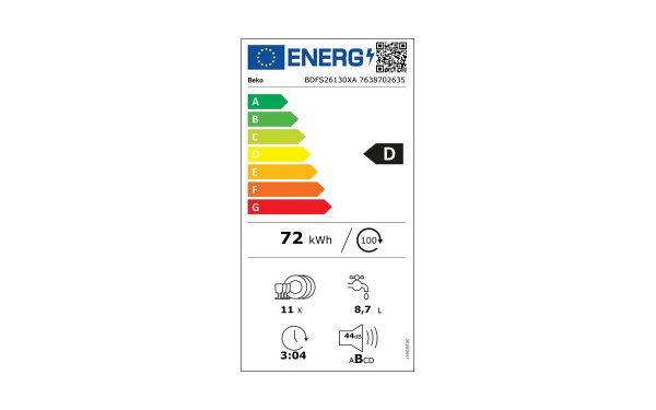 BEKO BDFS26130XA - &Eacute;tiquette &eacute;nergie v2
