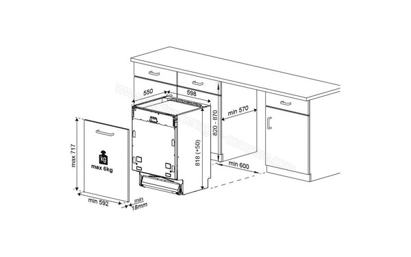 BEKO BDI16B30 - Sch&eacute;ma de l'encastrement