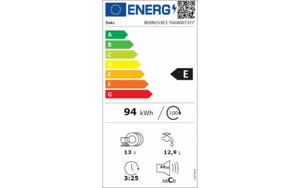 BEKO BDIN153E3 - &Eacute;tiquette &eacute;nergie v2