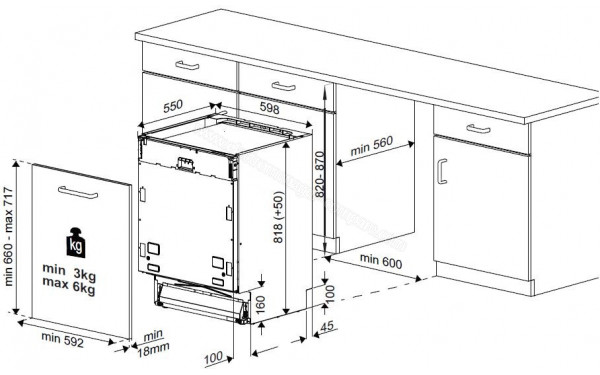 BEKO BDIN28423 - Dimensions