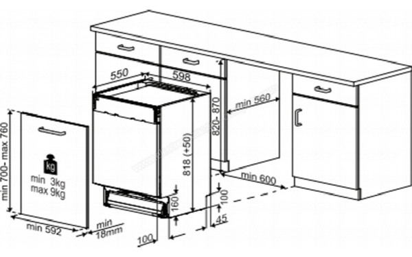BEKO BDIN36530 - Dimensions