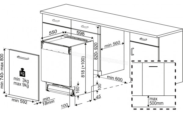 BEKO BDIN38441A - Dimensions