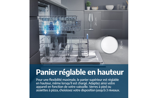 BEKO BDIN38460 - Panier r&eacute;glable en hauteur