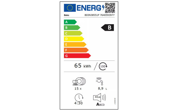 BEKO BDIN38551P - &Eacute;tiquette &eacute;nergie v2