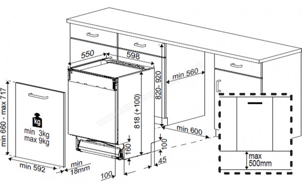 BEKO BDIN38560C - Dimensions