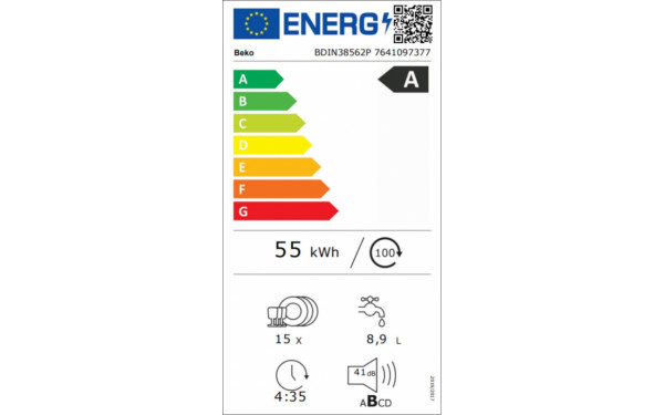 BEKO BDIN38562P - &Eacute;tiquette &eacute;nergie v2