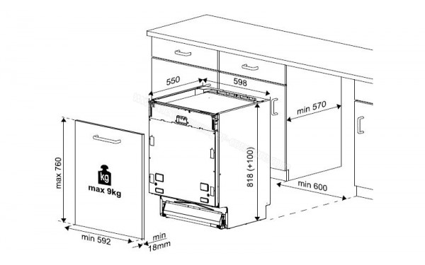 BEKO BDIN38641C - Dimensions