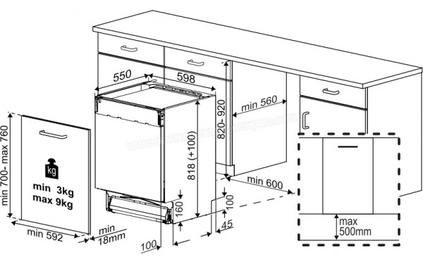 BEKO BDIN38646D - Dimensions
