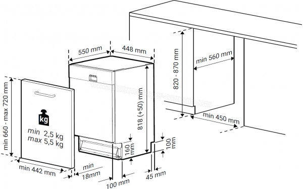 BEKO BDIS16030 - Dimensions