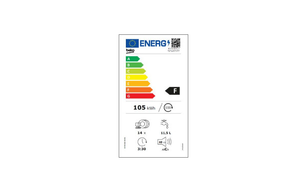 BEKO BDS16B42X - &Eacute;tiquette &eacute;nergie v2