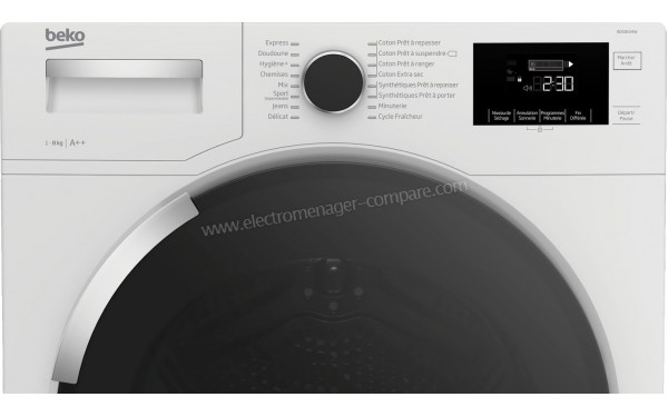 BEKO BDS8534W - Panneau de commandes (cr&eacute;dit : Boulanger)