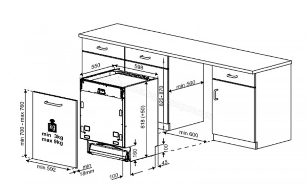 BEKO BFDIN14310 - Dimensions