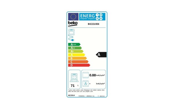 BEKO BIC22100X Import EU - &Eacute;tiquette &eacute;nergie
