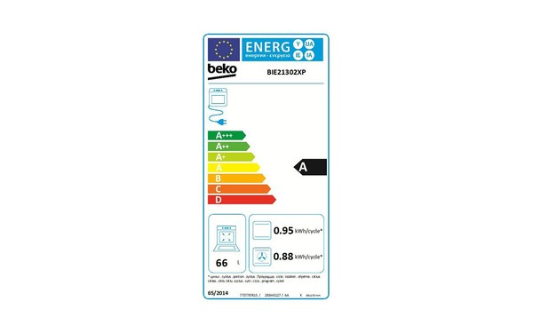BEKO BIE21302XP - &Eacute;tiquette &eacute;nergie