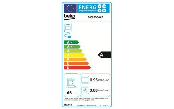 BEKO BIE22304XP - &Eacute;tiquette &eacute;nergie