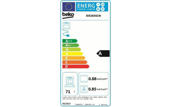 BEKO BIE24301W - &Eacute;tiquette &eacute;nergie