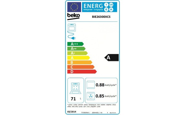 BEKO BIE26300XCS - &Eacute;tiquette &eacute;nergie