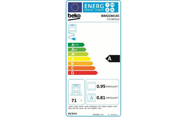 BEKO BIM22301XC - &Eacute;tiquette &eacute;nergie