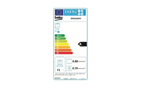 BEKO BIM22305X - &Eacute;tiquette &eacute;nergie