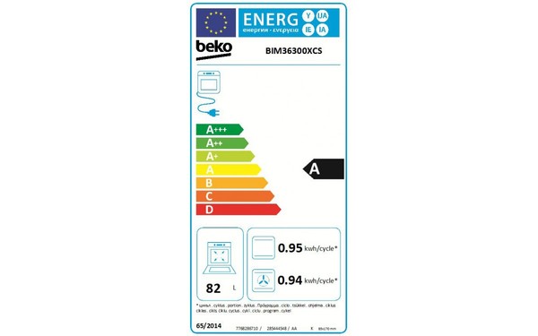 BEKO BIM36300XCS - &Eacute;tiquette &eacute;nergie