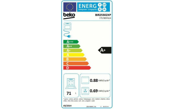 BEKO BIR25302XP - &Eacute;tiquette &eacute;nergie